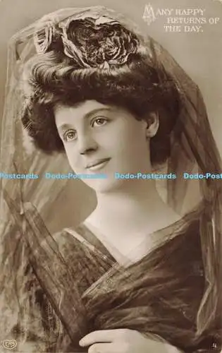 R565701 Damen Hut Viele Happy Returns des Tages E A Schwerdtfeger 1911