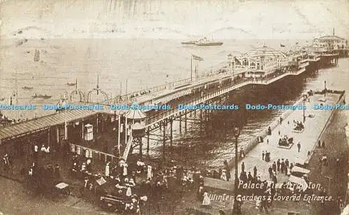 R567305 Palace Pier Brighton Winter Gardens und überdachter Eingang B und R 1922