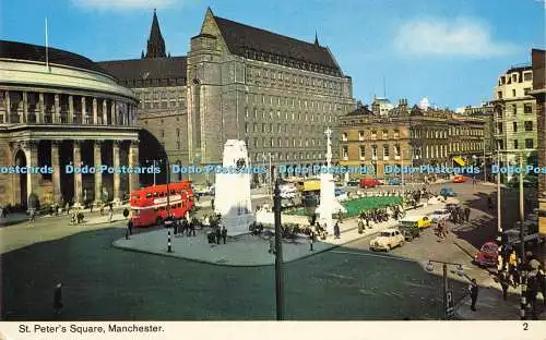 R569197 St Peters Square Manchester 2 Color Gloss View Series Bamforth 1986