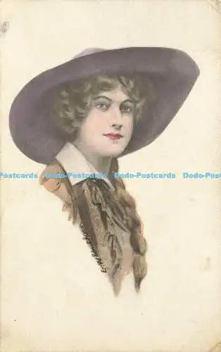 R565803 Frau Portrait Hut Schlesinger Bros