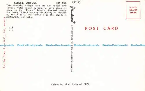 R569216 Kersey Suffolk Ernest Joyce Plastichrome Farbbild Verlag Noel H