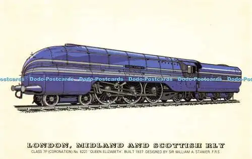 R570936 London Midland and Scottish Rly Class 7P No 6221 Queen Elizabeth 1937 Si