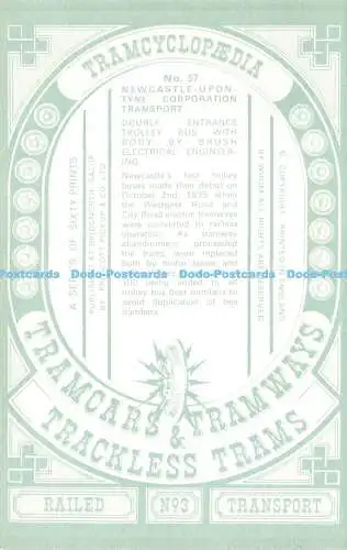 R570969 Newcastle Upon Tyne Corporation Transport Double Entrance Trolley Bus Tr