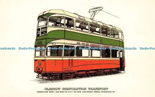 R570980 Glasgow Corporation Transport Coronation Mark I Wagen gebaut von G C T Tramc