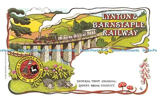 R569371 Lynton Barnstaple Railway Mineral Train Crossing Lancey Brook Viaduct Da