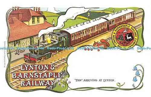 R569372 Lynton Barnstaple Railway Taw Ankunft in Lynton Dalkeith Picture Postca