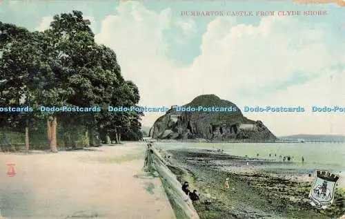 R565978 Dumbarton Castle from Clyde Shore Milton 1908