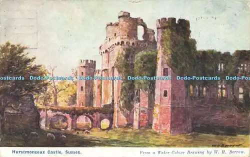 R567543 Hurstmonceux Castle Sussex W H Borrow Water Colour Post Card Company 191