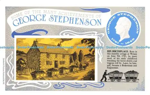 R569382 Einige von vielen Errungenschaften von George Stephenson Sein Geburtsort Dalkeith P