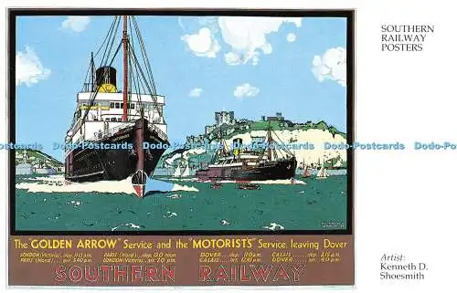 R569392 Southern Railway Poster Golden Arrow Service and Autoists Service leav