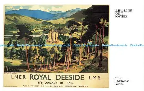 R569409 LMS und LNER Joint Poster LNER Royal Deeside LMS Its Quicker by Rail J