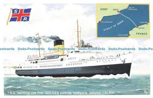 R569424 T S S Invicta on Golden Arrow Service Dover Calais Card No D49 Dalkeith