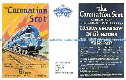 R569562 Coronation Scot Poster von Bryan de Grineau Fahrplaneinlage Dalkeith Nr.