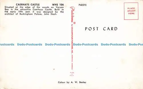 R567710 Caerhays Castle WHS 106 A W Besley Plastichrome Colourpicture Publishers