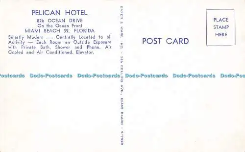 R571299 Pelican Hotel direkt am Ocean Miami Beach Florida Baker and Warf