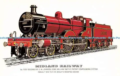 R571346 Midland Railway No 1000 S W Johnson 1914 R M Deeleys Railed Transport No