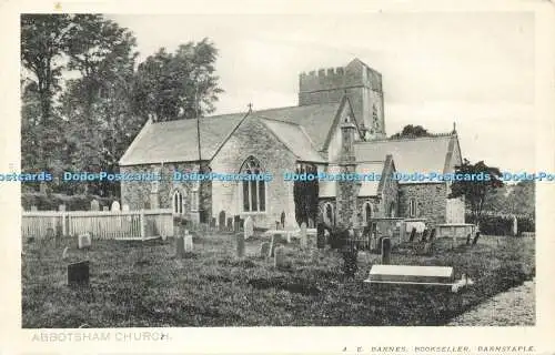 R567879 5544 Abbotsham Kirche A E Barnes Pfau Marke Platino Foto Postkarte Pi