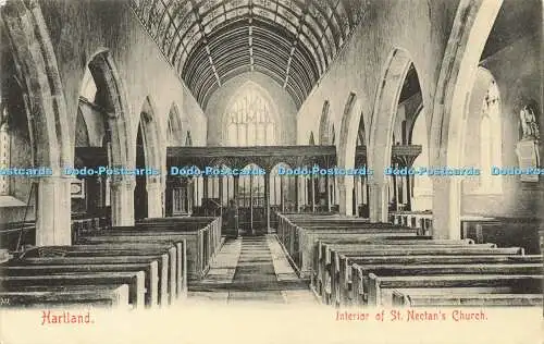 R567901 Hartland Interior of St Nectans Church W J Christmas