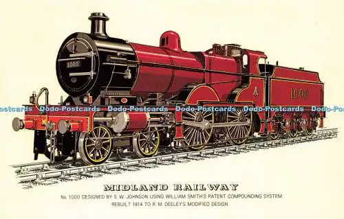 R571404 Midland Railway No 1000 S W Johnson 1914 R M Deeleys Railed Transport No