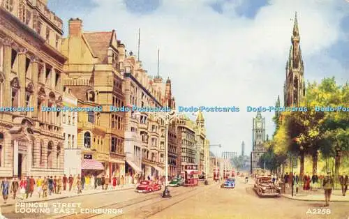 R567958 Princes Street Looking East Edinburgh A2258 Kunstfarbe E W Trick Valenti