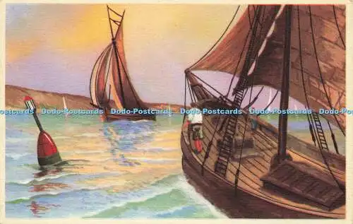 R567963 Boote Gemälde Coloprint B 7075