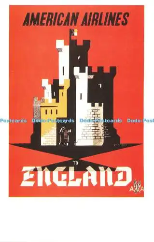 R570027 American Airlines to England Dalkeiths Classic Poster Series P276 E McKn