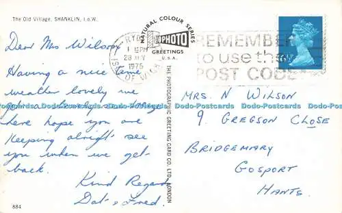 R573640 Old Village Shanklin I o W Natural Colour Series Photographic Greeting C