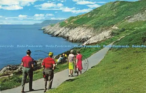 R573651 Cliff Walk Langland Bay Glam Wales Litho Kanada N P O Dexter Belfast