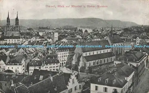 R568188 Basel Blick auf Münster u Historisches Museum Gebr Metz 16455 1907