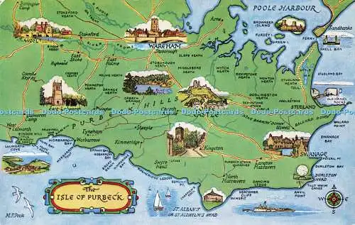 R573691 Isle of Purbeck M F Peck Map Salmon