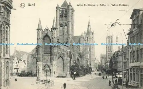 R568271 Nels Gand Eglise St Nicolas le Beffroi et lEglise St Bavon Nels Bruxelle