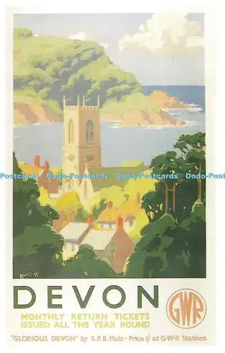 R570243 Devon GWR Glorious Devon S P B Mais G W Serie 20 Great Western Railway