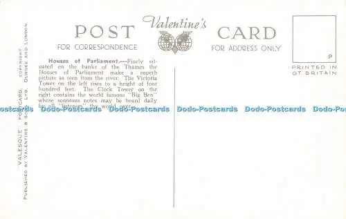 R568381 Houses of Parliament London 98998 Valesque Postkarte Valentinstag