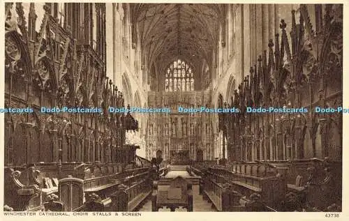 R568388 Winchester Cathedral Choir Stalls and Screen 43738 Photochrom