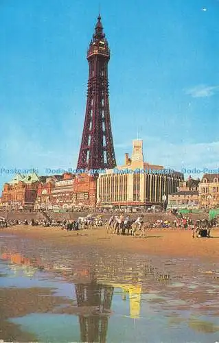 R570352 Central Beach and Tower Blackpool Sanderson and Dixon Plastichrome Colou