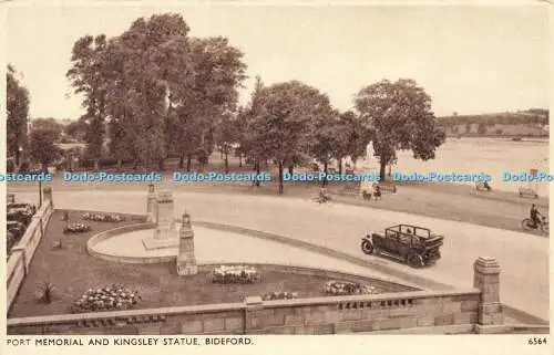 R568422 Port Memorial and Kingsley Statue Bideford 6564 Solograph Series De Luxe