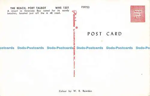 R571946 Beach Port Talbot WHS 1351 Plastichrome Farbbild Verlag W R Baw