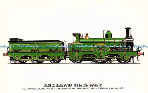 R572040 Midland Railway 2 2 Schnellzuglok No 33 Mathew Kirtley 1880 S W J