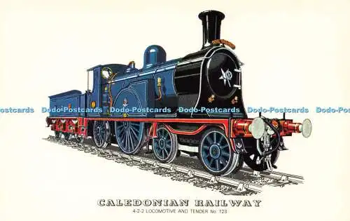 R574019 Caledonian Railway 4 2 2 Lokomotive und Tender Nr 123 Schienentransport N