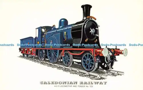 R572054 Caledonian Railway 4 2 2 Lokomotive und Tender Nr 123 Schienentransport N