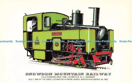 R572063 Snowdon Mountain Railway 0 4 2 Standard Rack Tank Locomotive No 4 Snowdo