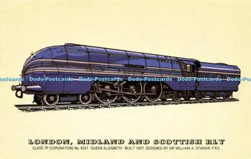 R572075 London Midland and Scottish Rly Class 7P No 6221 Queen Elizabeth 1937 Si