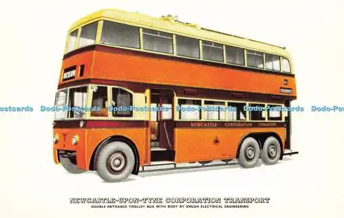 R572091 Newcastle Upon Tyne Corporation Transport Double Entrance Trolley Bus Br