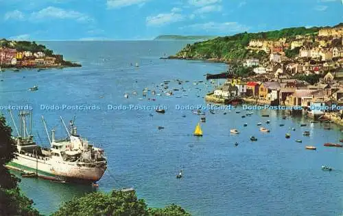 R572210 Fowey from Hall Walk Fowey Cornwall Litho Canada N P O Belfast Dexter 19