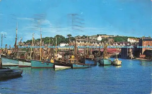 R574325 Brixham Harbour Plastichrome Colourpicture Publishers C J Nicholas 1963