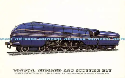 R574377 London Midland and Scottish Rly Class 7P No 6221 Queen Elizabeth 1937 Si