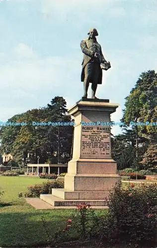 R574632 Robert Raikes Statue Gloucester W R Bawden Plastichrome Farbbild Pu