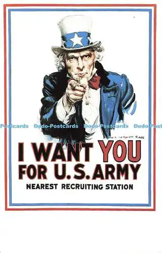 R574895 I want you for U S Army Nearest Recruiting Station Dalkeith Poster Card