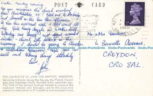 R574964 Church of St John Baptist Axbridge 1968 N Barrington Oakhill Press