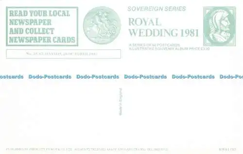 R574981 No 55 St Davids 1981 Sovereign Series Royal Wedding 1981 Prescott Pickup